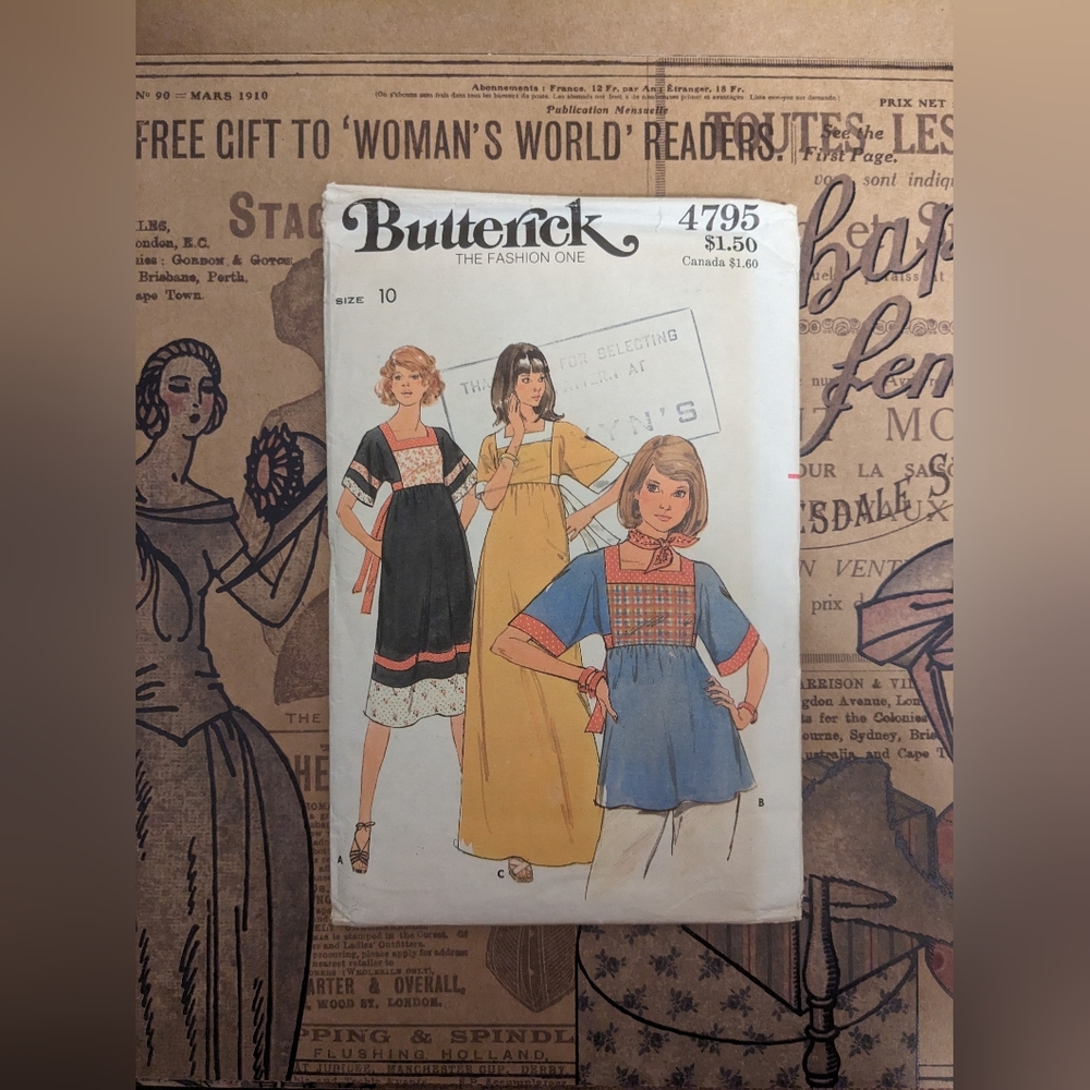 Vintage 70s Butterick sewing pattern size 10 3 styles